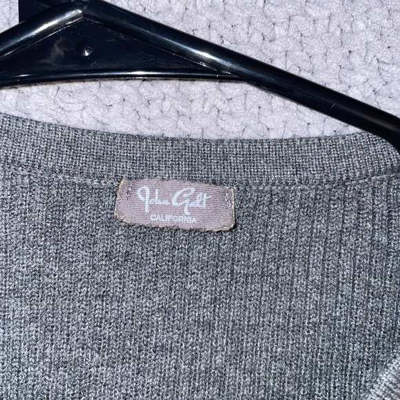 Brandy Melville Charcoal Ribbed V-Neck Button Cardigan - Picture 3 of 3